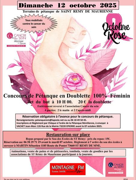 Pétanque : Journée Octobre Rose